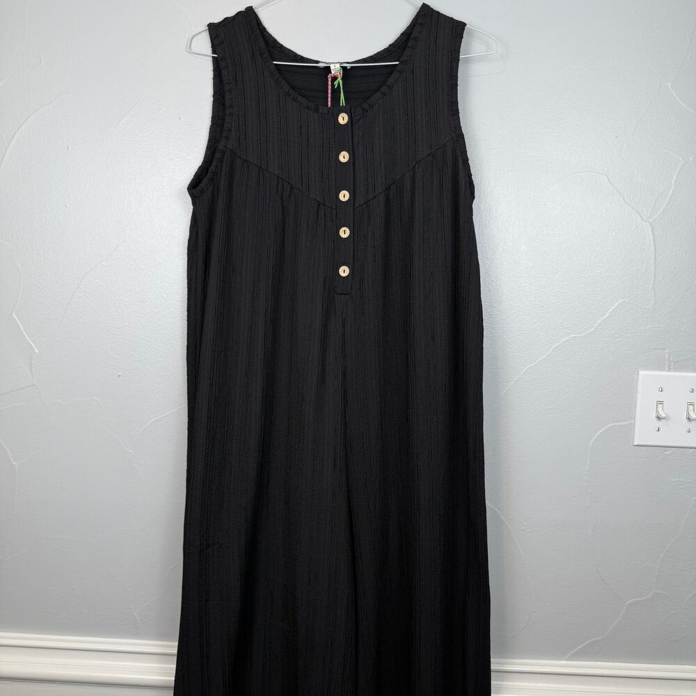 Umgee Black Sleeveless Jumpsuit NWT Small | Minimalist Boho Coastal Chic